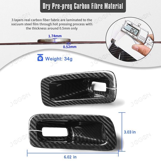 For 2020-2026 Corvette C8 Seat Belt Button Cover Real Pre-preg Carbon Fiber D1WT0146
