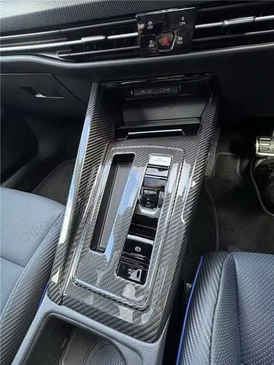 For RHD VW Golf 8 MK8 R-line GTI GTD GTE 2021-2026 Center Console Gear Shift Panel Real Pre-preg Carbon Fiber DDZ013
