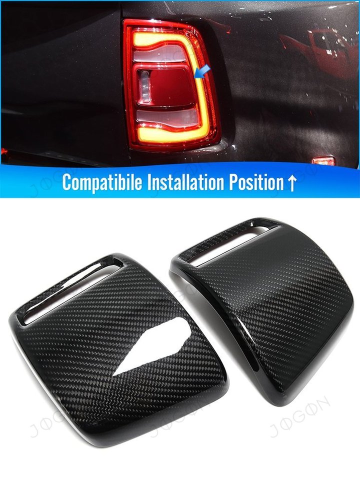 Pre-preg Carbon Fiber Tailgate Lamp Side Cover For Dodge Ram Laramie Tradesman BigHorn Rebel Longhorn Limited TRX 2019-2026 D1DQ031