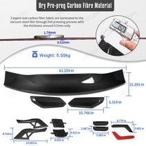 Pre-preg Carbon Fiber High Wing Rear Spoiler For Ford Mustang 2015-2026 S550 S650 D2FT040D