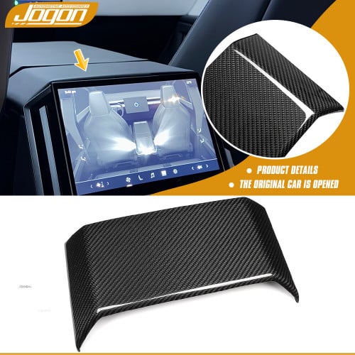 For Tesla Cybertruck Cyberbeast 2024 2025 Rear Media Display Screen Upper Panel Trim Overlay Real Carbon Fiber D2TS034