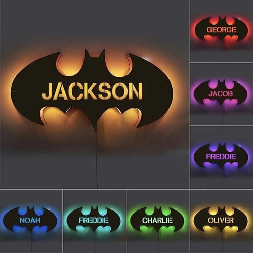 Personalized Wood Bat LED Light 12-Colors