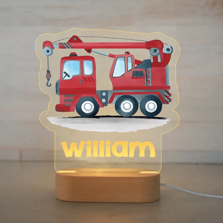 Personalized Name Colorful Truck Night Lights