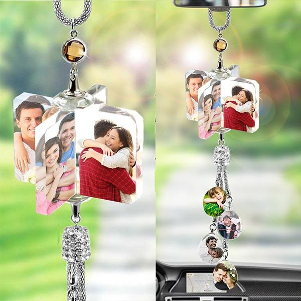 Personalized Photo Crystal Car Pendant