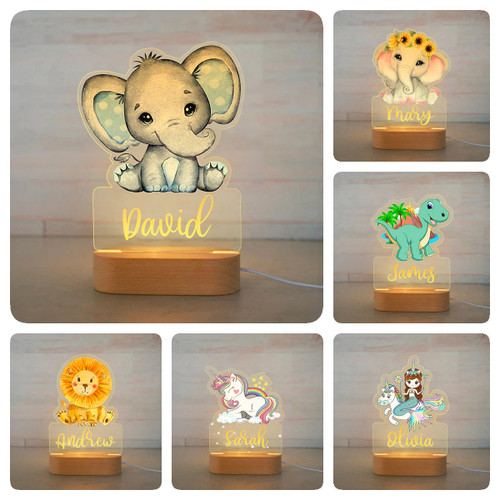 Personalized Name Animals Night Lights