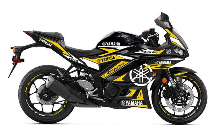 Full Graphic Vinyl Decals for Yamaha R3 2019-2020 Graphic kit "Yamaha" Body And Rims