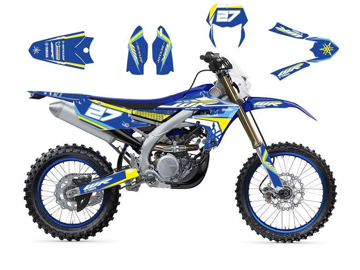Full Graphic Vinyl Decals for Yamaha WR250F Graphic kit “WR” Blue