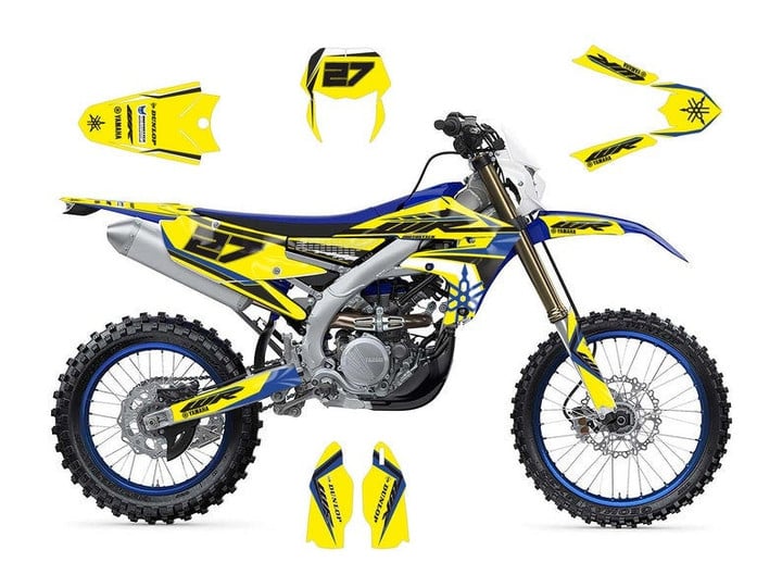 Full Graphic Vinyl Decals for Yamaha WR450F Graphic kit “WR” Yellow