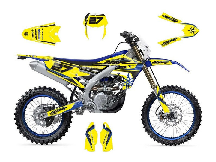 Full Graphic Vinyl Decals for Yamaha WR250F Graphic kit “WR” Yellow