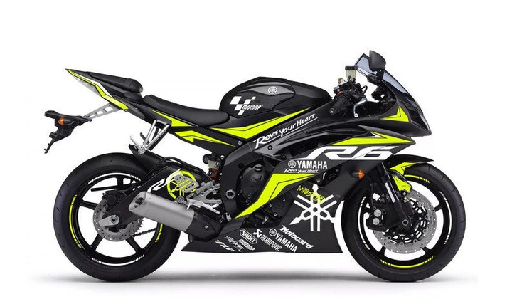 Full Graphic Vinyl Decals for Yamaha R6 2008-2016 Graphic kit "Motosport" Body And Rims