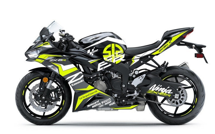 Full Graphic Vinyl Decals for  Kawasaki Ninja ZX-6R 2019-2021 Graphic kit “River” Body And Rims