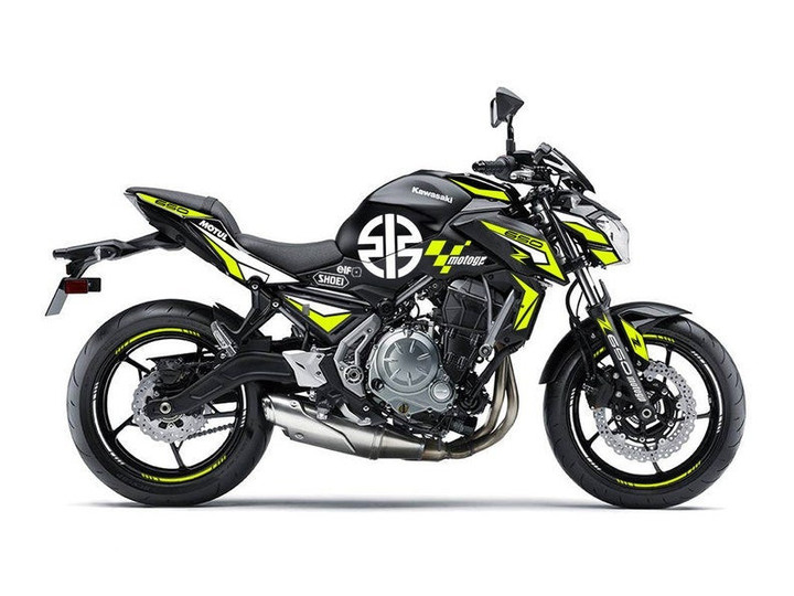 Full Graphic Vinyl Decals for Kawasaki Z650 Black 2017-2019 Graphic kit "River" Body And Rims