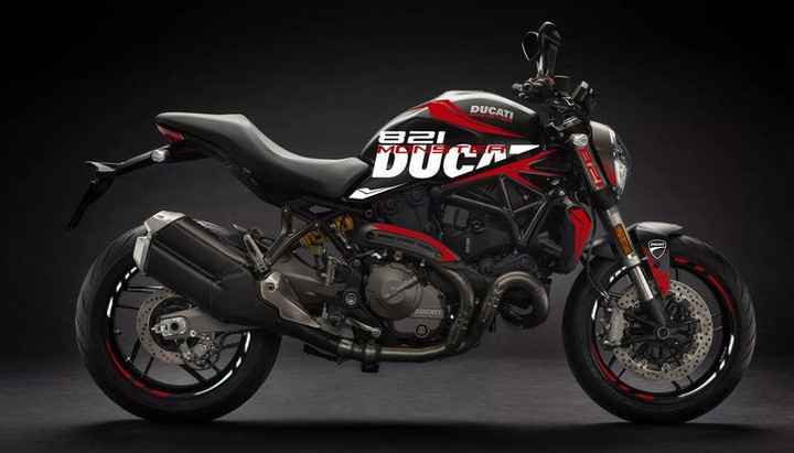 Full Graphic Vinyl Decals for  Ducati Monster 821  Graphic kit “Just Ducati” Body And Rims