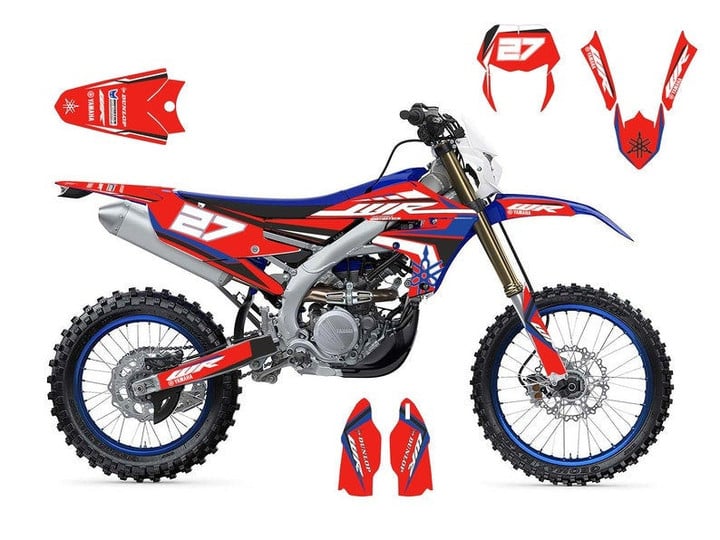 Full Graphic Vinyl Decals for Yamaha WR450F Graphic kit “WR” Red