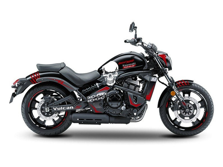 Full Graphic Vinyl Decals for Kawasaki  Vulcan 650s 2015-2021 Graphic kit "Ghost Rider" Body And Rims