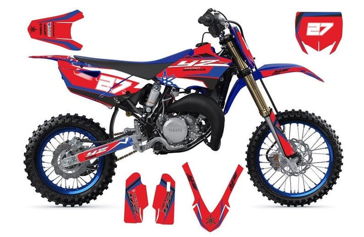 Full Graphic Vinyl Decals for Yamaha YZ 85 Graphic kit “YZ” Red