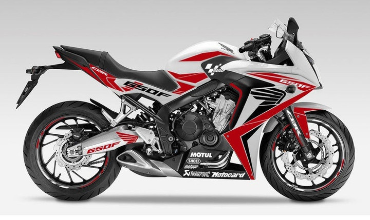 Full Graphic Vinyl Decals for Honda CBR650F White Edition 2014-2018 Graphic kit “Big H” Body And Rims