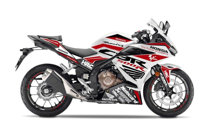 Full Graphic Vinyl Decals for Honda CBR500R White Edition Graphic kit “CBR” Body And Rims 2019-2020