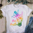 Hair Hustler Hippie Tatoo Barber Girl White Classic T-Shirt