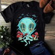 Hippie peace alien mushroom unisex classic t shirt black size XS-6XL high quality