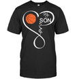 Love my son heart basketball forever unisex classic t shirt black size XS-6XL