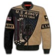 US army veteran American flag unisex fleece bomber jacket 3D size S-5XL high quality