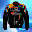 Paint The World With Kindness Hippie Astronaut Bomber Jacket 3D