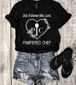 Just a woman who loves pampered chef heart flower  T shirt hoodie sweater  size S-5XL
