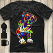 Heart the dog pitbull tie dye rainbow hippie animals  T shirt hoodie sweater  size S-5XL