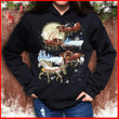 Horse and moon christmas T shirt hoodie sweater  size S-5XL
