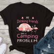 Camping flamingo my drinking friend have a camping problem T shirt hoodie sweater  size S-5XL