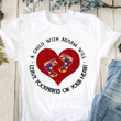 Heart autism awareness a child with autism will leave footprints on your heart T shirt hoodie sweater  size S-5XL