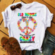 Heart hippie old hippies don't die they just fade into crazy grandparents T shirt hoodie sweater  size S-5XL