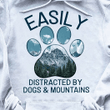 Easily distracted by dogs and mountains for nature lovers T shirt hoodie sweater  size S-5XL