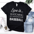 Baseball love is watching my grandson play baseball T Shirt Hoodie Sweater  size S-5XL