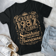 Birthday gift October 1982 36 years of being sunshine mixed with a little hurricane T Shirt Hoodie Sweater  size S-5XL