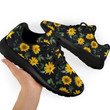Sun Flowers Sport Sneaker Women's Sneakers black Shoes birthday gift Fashion Fly Sneakers  men and women size  US