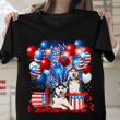 Independence day Husky Balloon American flag Firework T shirt hoodie sweater  size S-5XL