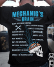 Mechanic's brain sleep anywhere function coffee location sensor complex calculator mostly active foul language skull T shirt hoodie sweater  size S-5XL