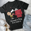 Snoopy Charlie Brown i kissed a dog and i liked it T Shirt Hoodie Sweater  size S-5XL
