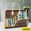 Nurse Personalized Name Leather Bag Handbag DV