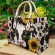 Cow Sunflower Leather Bag Handbag DV