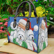 West Highland White Terrier Sa Leather Bag Handbag TD6
