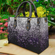 Dark Night Purple Black Silver Glitter Shiny Decor Art Society Leather Bag Handbag DV