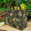 Classic Green Camouflage Leather Bag Handbag DV