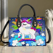 Unicorn And Rainbow Leather Bag Handbag TD6