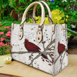Cardinal Bird Leather Bag Handbag DV