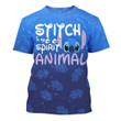 Cute Stitch Disney, Stitch Is My Spirit Animal 3D T Shirt