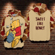 Disney Winnie The Pooh, Cute Pooh Hunny, Sweet Like Honey AOP Hoodie