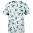 Disney Cartoon Characters Fan Gift, Disney Lilo and Stitch Scrump Floral 3D T Shirt